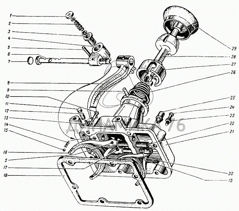 Механизм КПП ПАЗ-3205. Механизм переключения КПП ПАЗ 3205. Рычаг коробки ПАЗ 3205. Переключения передач ПАЗ 672.