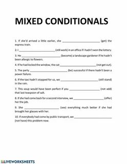 Mixed conditionals worksheets