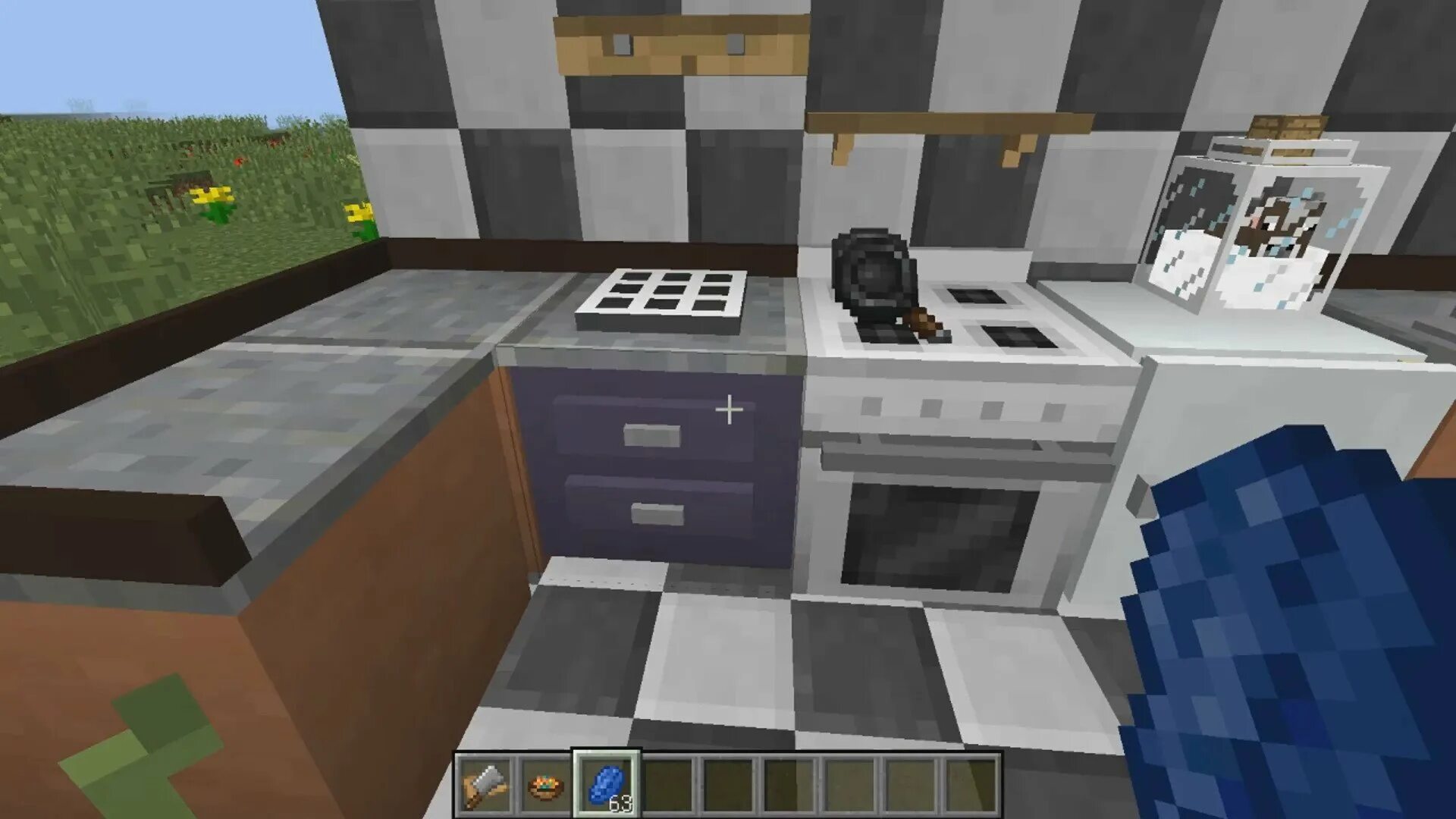 Cuisine mod. 2 mod мебель. Кухня майнкрафт без модов. 16. Интерьер кухни в майнкрафте.