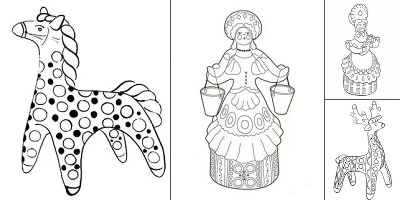 дымковская игрушка раскраска