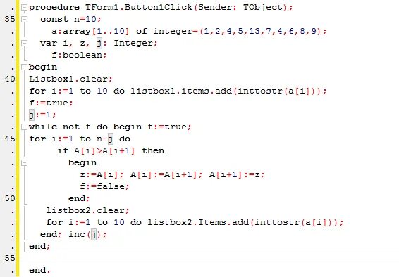 Array of procedure