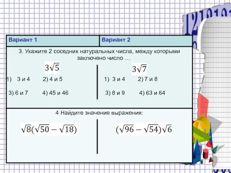 Между какими числами заключено число корень. Как найти числа между двумя натуральными числами. Между какими числа зкключо число. Как найти число между корнями.