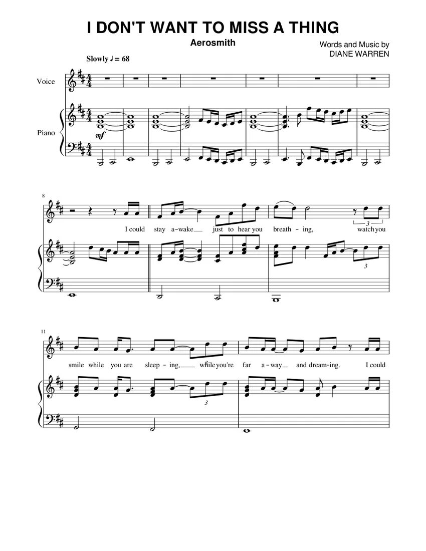 I don t wanna miss a. I don't want to Miss a thing Aerosmith Ноты для фортепиано. Aerosmith i don`t wanna Miss a thing Ноты для фортепиано. Аэросмит Ноты для фортепиано. Aerosmith i don't want to Miss a thing.