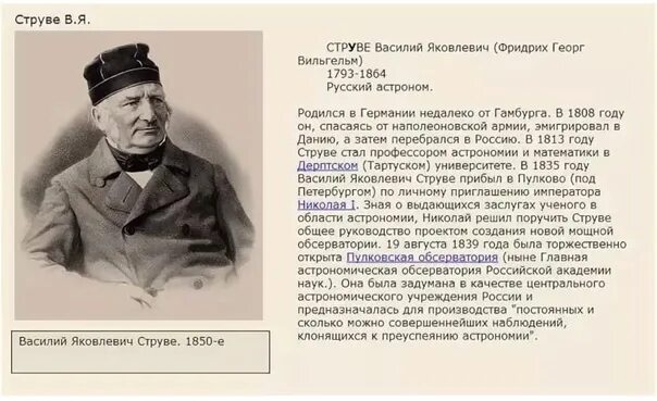 Сколько лет было струве когда он возглавил. Бернгардович струве.