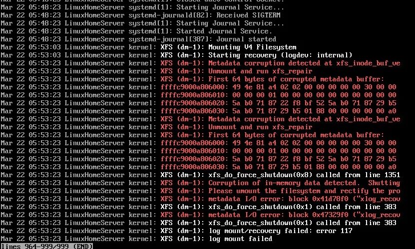 XFS файловая система. XFS_Repair. Логи по службам. SIGTERM Linux. Umount target is busy
