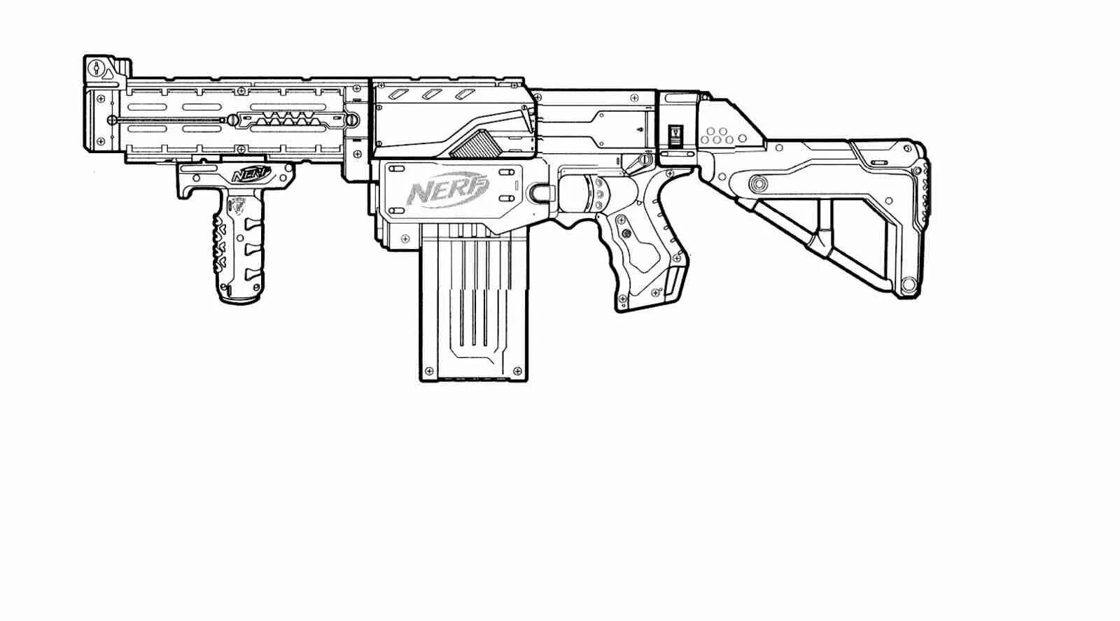 Снайперская винтовка НЕРФ раскраска. Раскраска оружие НЕРФ. Mp7 чертеж.