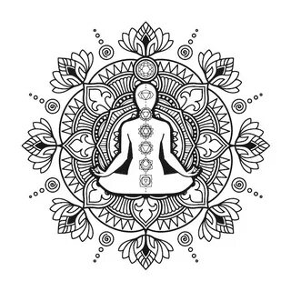 Premium Vector  Yoga mandala design, coloring page adult or t-shirt design