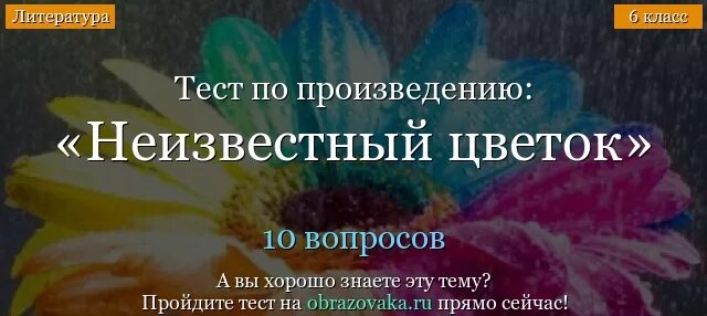 Тест неизвестный цветок 6. Неизвестный цветок. Неизвестный цветок тест. Неизвестный цветок 6 класс. Вопросы по произведению неизвестный цветок.