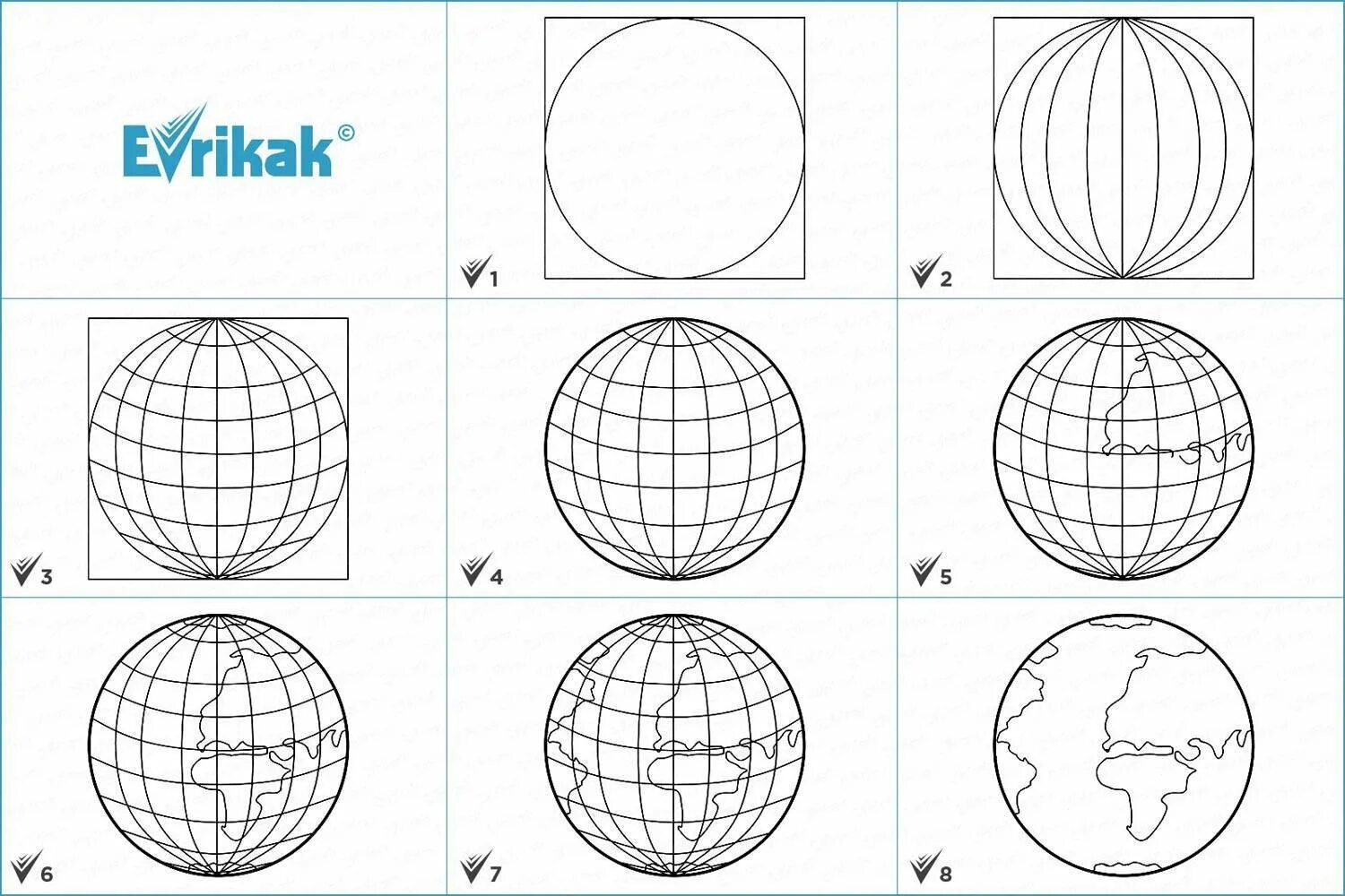 Схематический земной шар. Поэтапное рисование глобуса. Глобус рисунок карандашом. Нарисовать глобусарандашом поэтапно. Как нарисовать землю поэтапно.