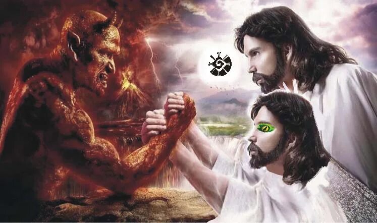 Против христа. Иисус против дьявола. Бог против дьявола. Сатана против дьявола.
