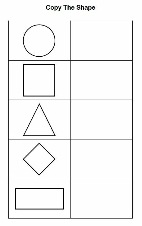 L shape. Visual discrimination shapes. concentration worksheets. copy the shapes.  перевод.