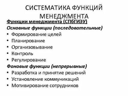 Исследование функций менеджмента
