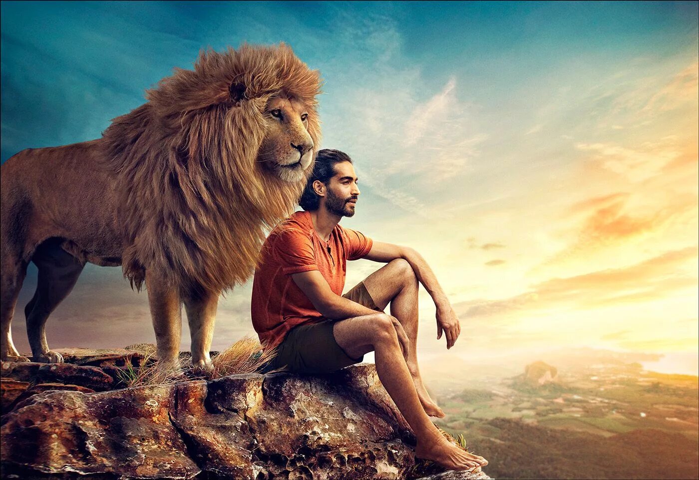 Лев. Человек Лев. Парень Лев. Фотосессия со львом.