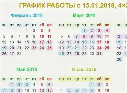 Календарь графика работы 2 через 2