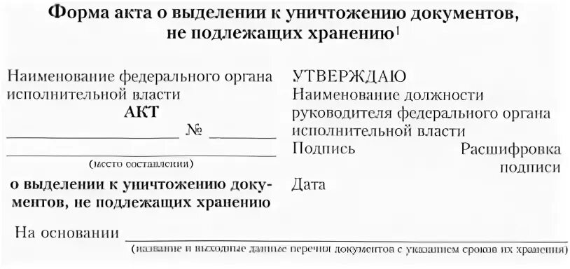 Акт о выделении к уничтожению дел с истекшим сроком хранения образец. Форма акта о выделении документов на уничтожение. Уничтожение конфиденциальных документов. Акт о выделении к уничтожению документов пример.