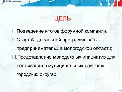 Цели и итоги