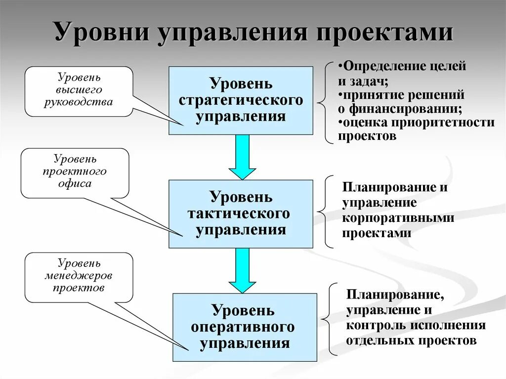 Уровни управления проета. Управление проектами. Система управления проектами. Стратегическое и проектное управление. Организация управление работами по проекту