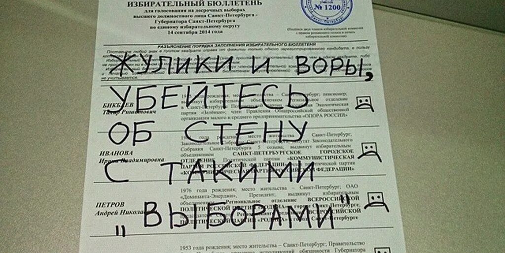 Испорченный бюллетень на выборах это