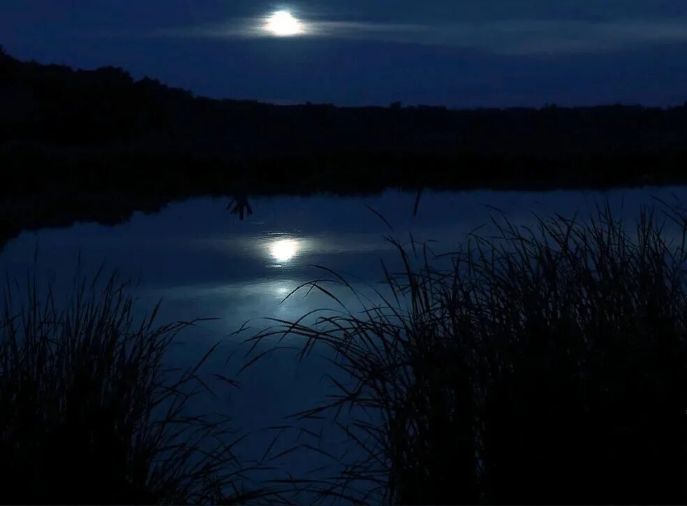 Тихий вечер вечер сине. Есенин ночь тихо дремлет река. Река ночью. Ночное озеро. Ночь Луна река.