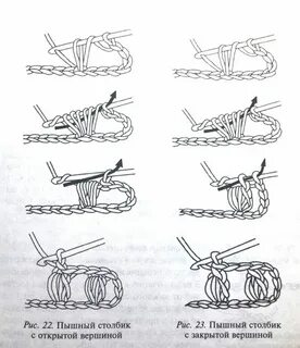 Пышный столбик крючком