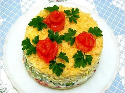 Рыбный салат слоями