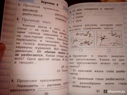 Работа с текстом 1 класс вариант 21