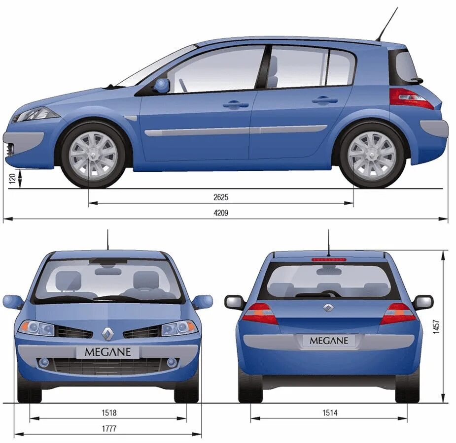 Какой длины рено логан. Renault Megane 2 габариты. Габариты Рено Меган 2 универсал. Рено Меган 2 хэтчбек габариты. Рено Меган 2 хэтчбек ширина кузова.