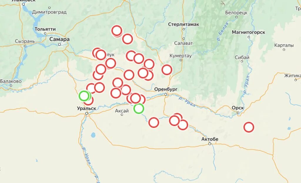 Интерактивная карта оренбурга. Трасса Оренбург Орск карта. Орск Оренбург карта дороги. Оренбург на карте Урала. Паводок закрытие дорог.