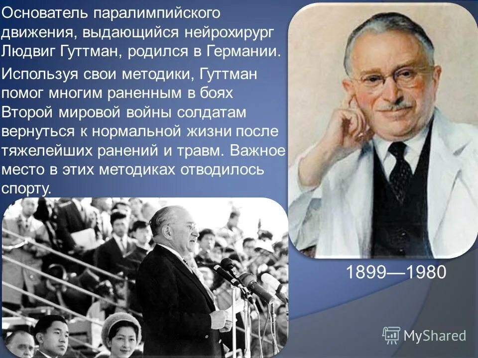Создатель паралимпийских игр. Основатель паралимпийского движения. Людвиг гуттман фото. Основатель паралимпийского движения. Нейрохирург людвиг гутман.