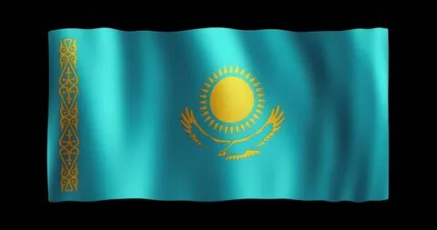 Развевающийся флаг казахстана