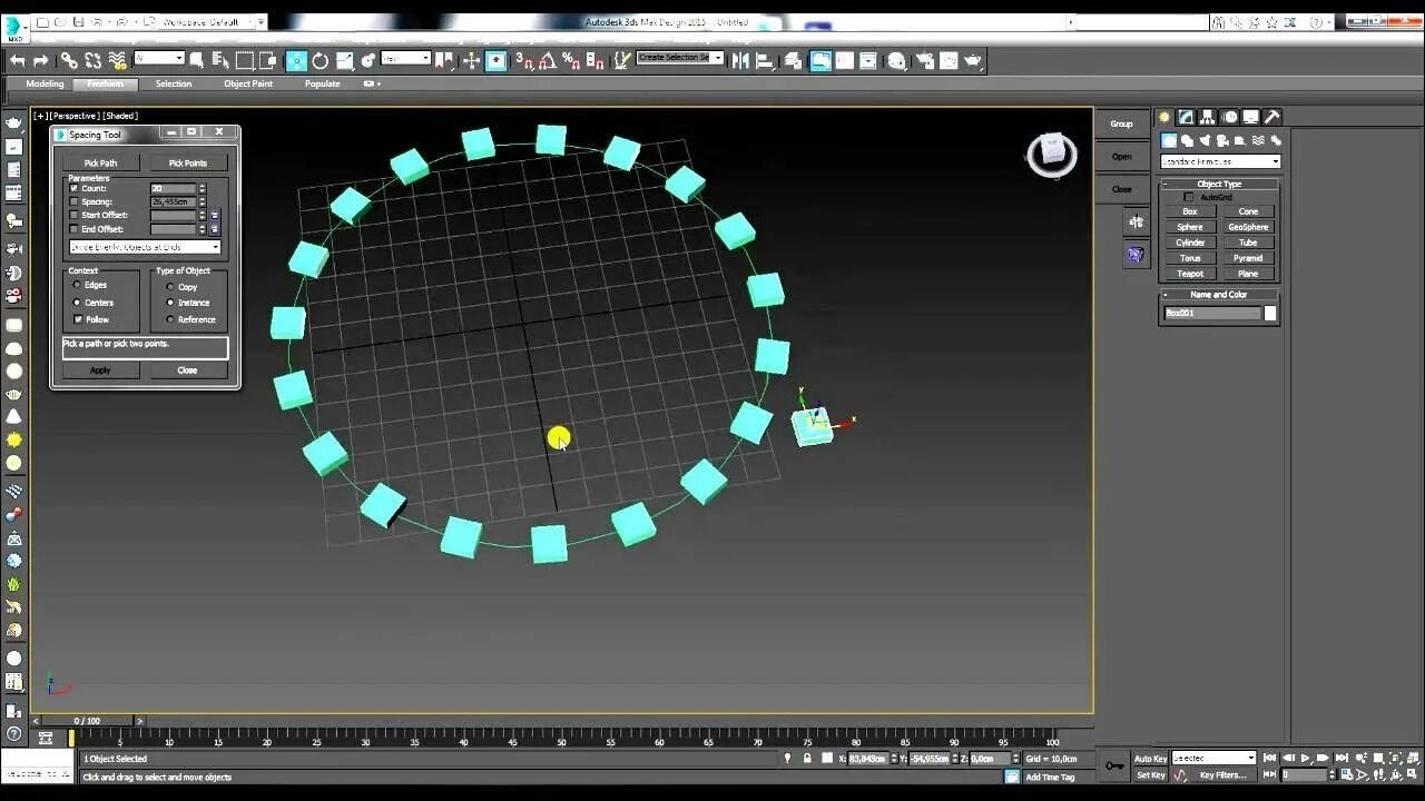 Spacing tool. Spacing tool 3ds max. объекты по кругу в 3д макс. array по кругу 3d max. объект по линии 3d max.
