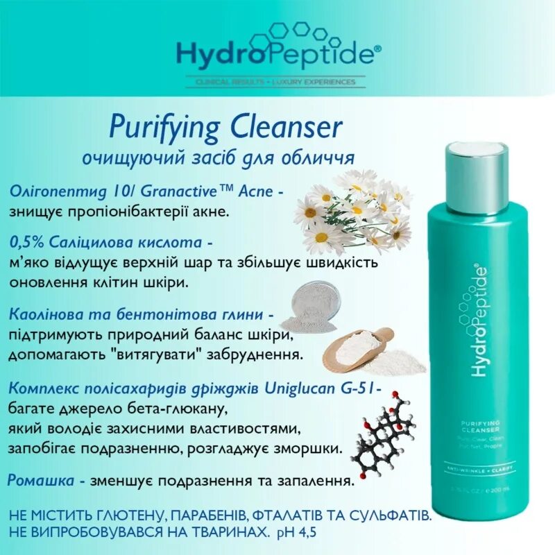 Очищающем средстве cleanser. Purifying Cleanser HYDROPEPTIDE. HYDROPEPTIDE умывалка. ГИДРОПЕПТИД гель для умывания. Exfoliating Cleanser HYDROPEPTIDE.