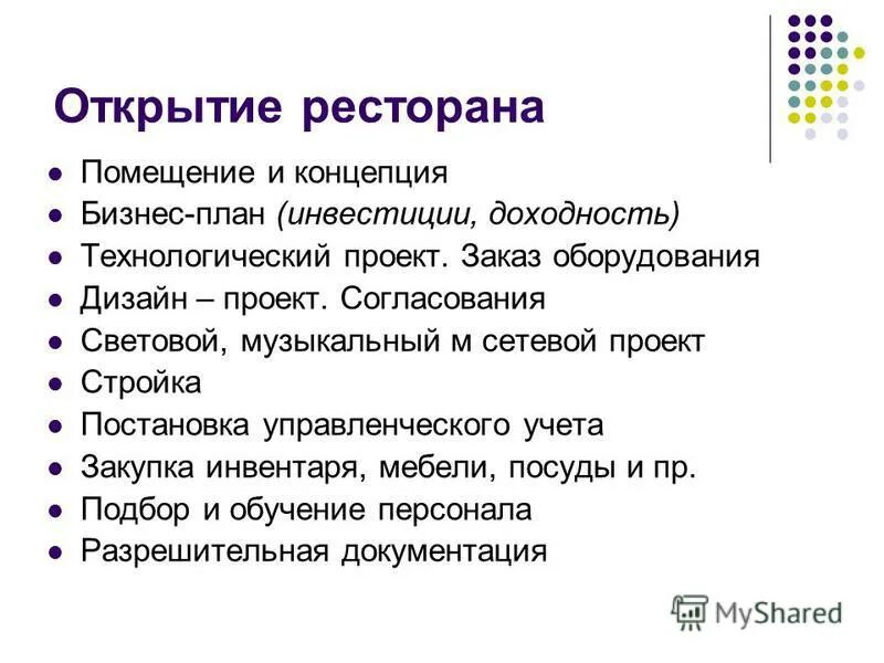Проекта открытый список. План открытия ресторана. планирование проекта открытия кафе. план по открытию кафе.