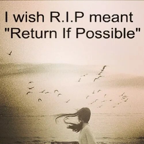 Mean return. Return back. Rip Return if possible. What if Rip means Return if possible.