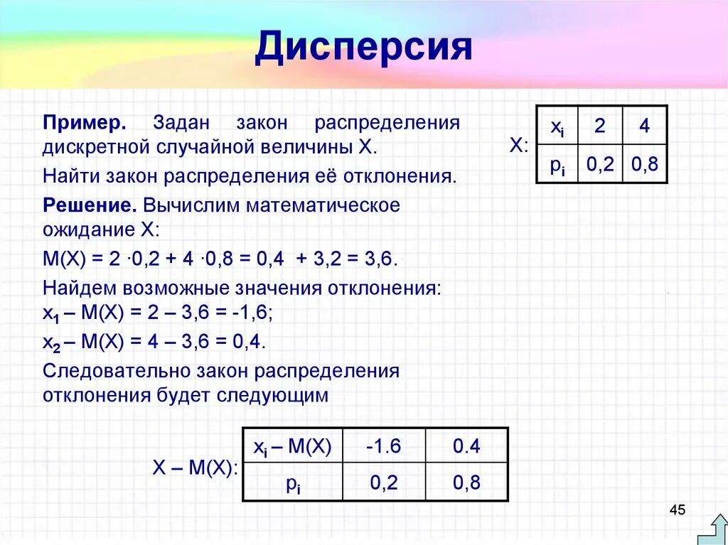 Как найти дисперсию случайной величины. Как вычислить дисперсию случайной величины. Дисперсия случайной величины примеры. Пример нахождения дисперсии дискретной случайной. Случайная величина математика