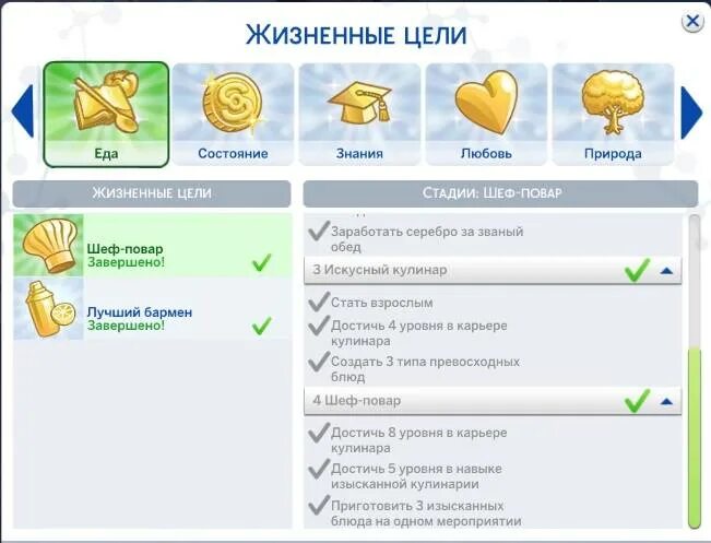 Код на выполнение жизненной цели симс 4. Жизненные цели симс 4. Список всех жизненных целей в симс 4.