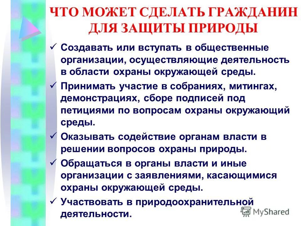 Что может сделать гражданин для охраны природы