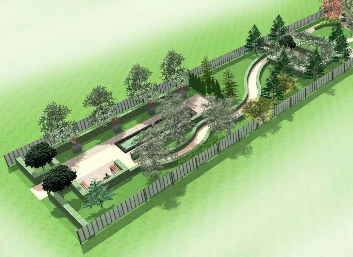 Long Thin Garden Design Backyard garden design, Garden design, Backyard garden b
