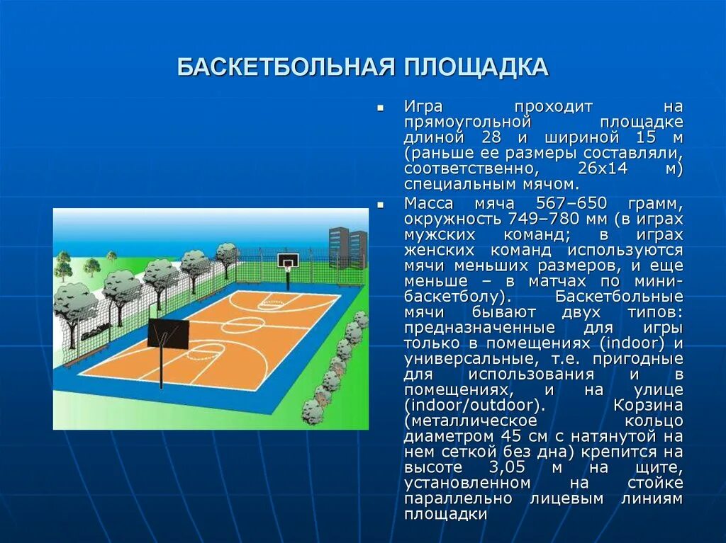 Площадка для игры в баскетбол. Описание баскетбольной площадки. Разметка баскетбол. Баскетбол площадка параметры.