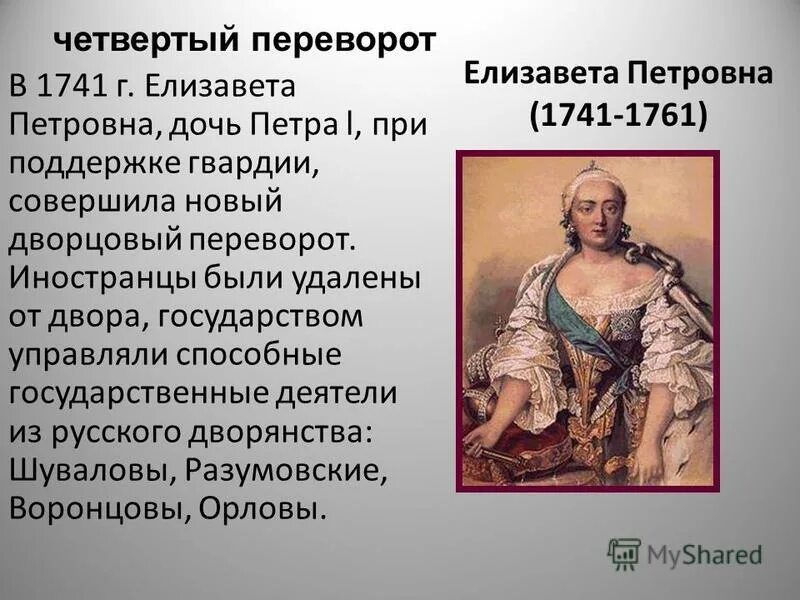 Реформы Елизаветы Петровны 1741-1761. Указ о праве монарха назначать себе преемника