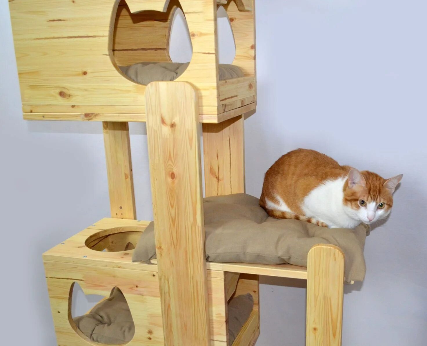 Производство для кошек. Домик для кошек из дерева. Деревянный домик для кота. Деревянные комплексы для кошек. Игровой домик для кота.