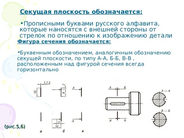Поперечное сечение какой буквой