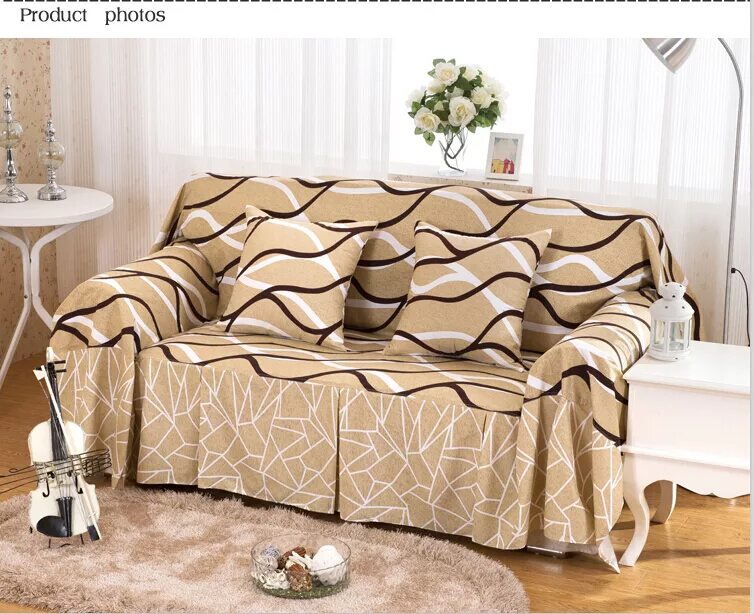 OstepDecor Couch Cover, Sofa Cover, Quilted Sectional Couch Covers, Velvet Sofa 