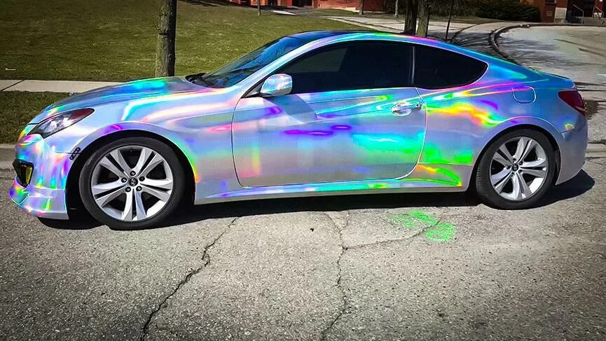 Magic Grey Car Mirror Chrome Holographic Chameleon Vinyl Wrap Sticker Stretch US