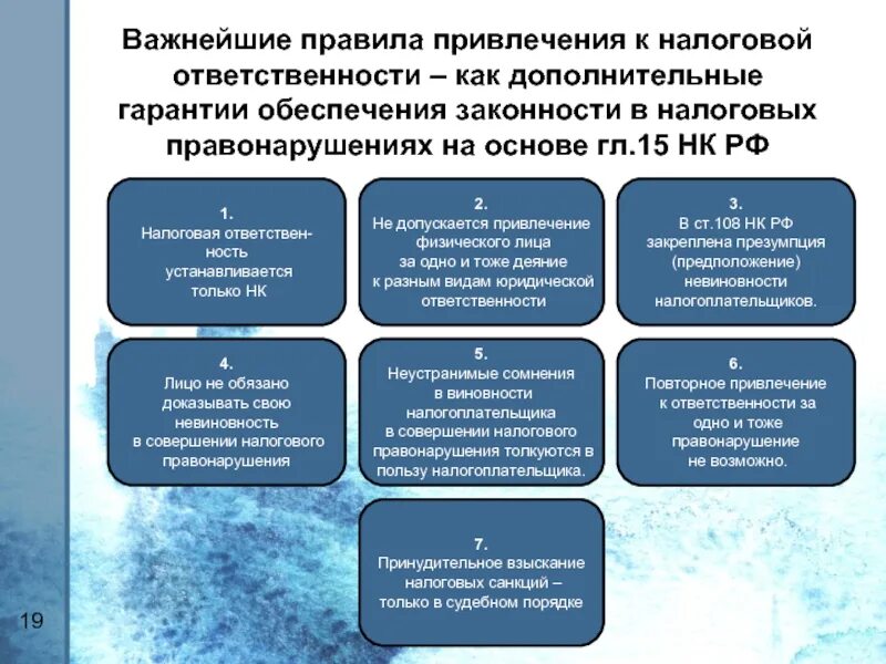 Порядок привлечения к налоговой ответственности налоговыми органами