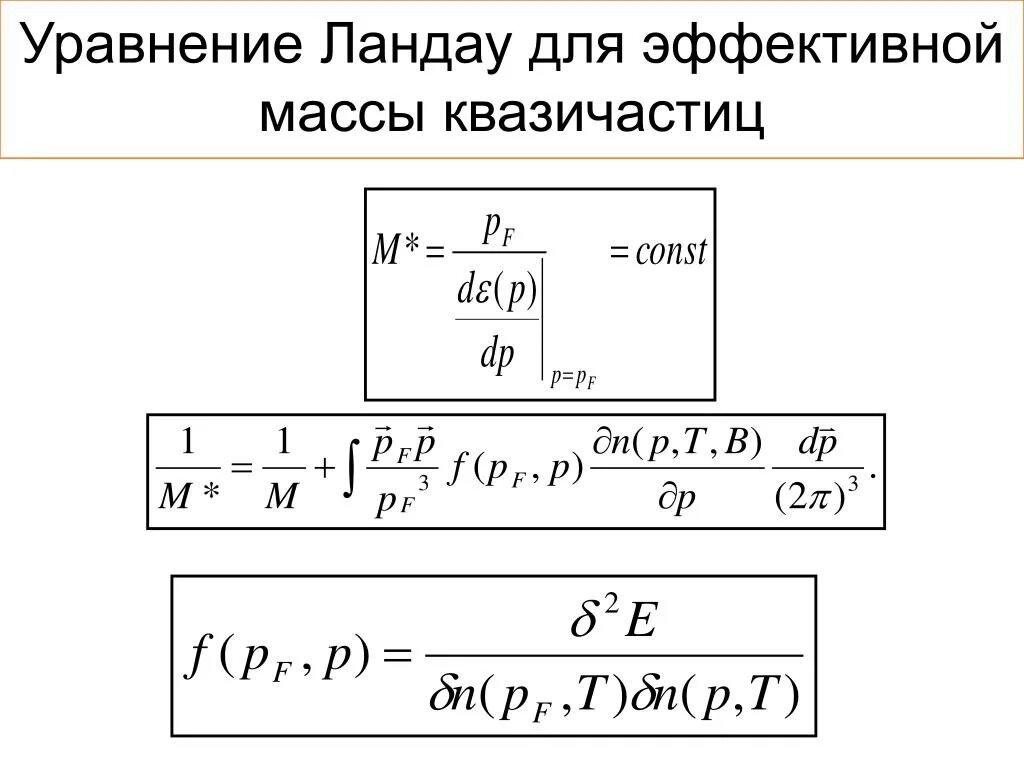 Уравнение Ландау. Теория ферми жидкости Ландау. Уравнение Эйнштейна для квазичастиц. Уравнение Ландау Лифшица Гильберта. Метод эффективных масс