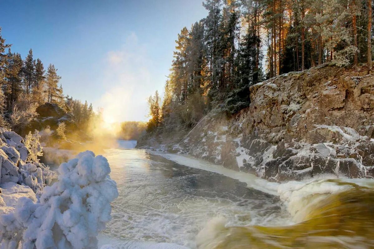 Зима в карелии. Водопад Кивач зима. Зимняя Карелия Кивач. Гирвас водопад Карелии зимой. Гирвас вулкан Карелия зимой.