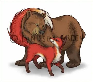 Иллюстрация лиса и медведь
