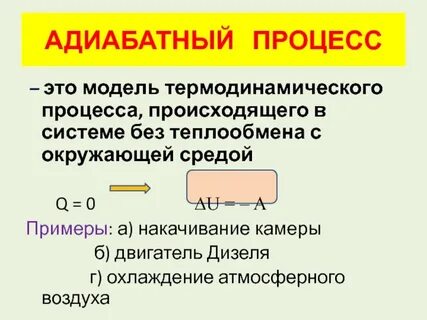 Адиабатный процесс величина