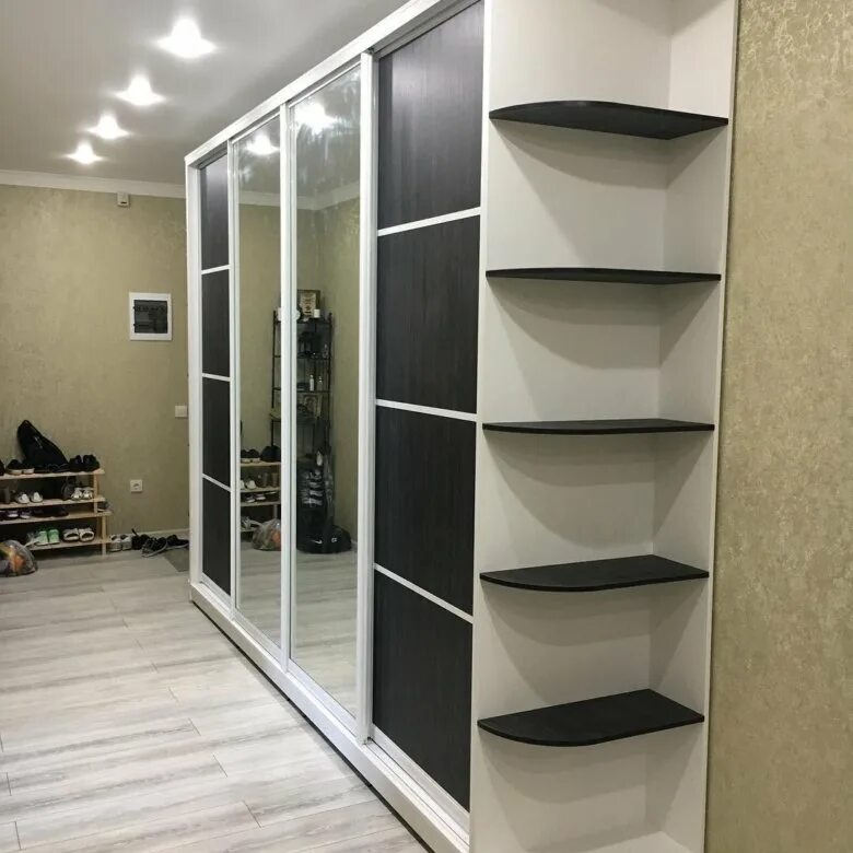 Корпусный шкаф-купе № 9 черный с декоративными вставками на заказ в Москве от пр